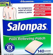 Salonpas 140  Pain Relieving Patches External Arthritis Back Relief EXP ... - $22.19
