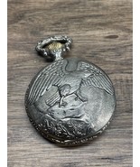 Henry V Silver Tone Antimagnetic Pocket Watch Eagle Cover FOR PARTS KG JD - $9.89