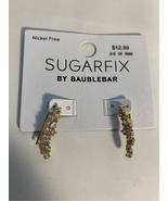 BAUBLEBAR Costume Earrings SUGARFIX-NEW Gemstone Cluster Gold/Blue 1” Re... - £5.49 GBP
