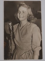 1940&#39;S WGY Radio Schenectady NY photo postcard girl with microphone Defe... - £7.85 GBP