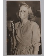1940&#39;S WGY Radio Schenectady NY photo postcard girl with microphone Defe... - $9.99