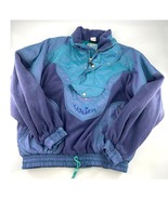 Vintage Jacket Womens Large Purple Blue Pullover 1980s 1990s Funky Iride... - $68.59