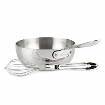 All-Clad D3 Stainless-Steel 2 qt Saucier with whisk - £95.02 GBP