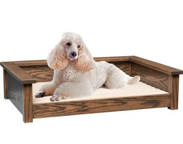 Craftsman Luxury Wood Pet Lounge - Amish Handmade Dog Furniture Bed In 3 Sizes - £319.85 GBP