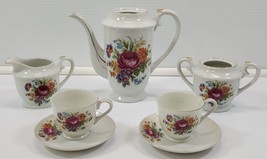 *N) Incomplete Vintage Floral Rose Bone China Tea Demitasse Cup Pot Suga... - $69.29