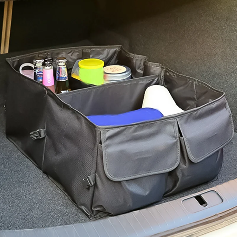 Portable Folding Car Trunk Organizer Box - Auto Storage Solution with Multiple - £21.97 GBP