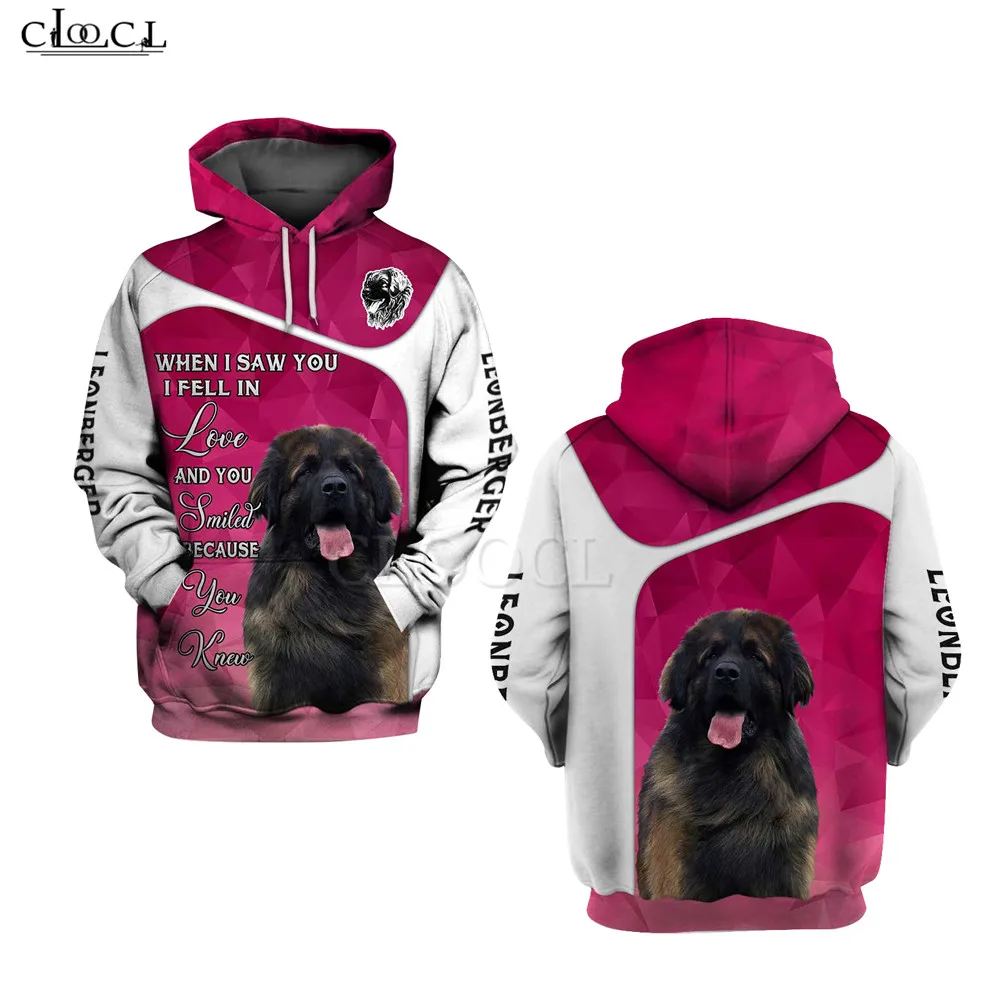 CLOOCL Chow Chow Hoodies 3D Graphic Fell In Love s Hoodies Pets Dog Pocket Pullo - £143.81 GBP