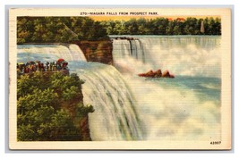 View From Prospect Point Niagara Falls New York NY Linen Postcard I21 - £1.44 GBP