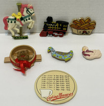 Vintage Lot of 7 Refrigerator Magnets Train Goose Pony Fries Bear Cooking - £13.98 GBP