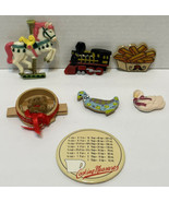 Vintage Lot of 7 Refrigerator Magnets Train Goose Pony Fries Bear Cooking - £13.80 GBP