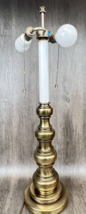 1970s Stiffel Turned Column Solid Brass Dual Socket 33” Tall Lamp Heavy - £98.91 GBP