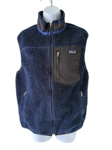 Patagonia Retro-X Fleece Vest Men’s medium Deep Pile Sherpa Blue Full Zip - $65.14