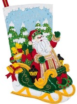 DIY Bucilla Santas Grand Sleigh Christmas Eve Holiday Felt Stocking Kit 86842E - £30.33 GBP