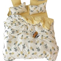 Yellow Comforter Cover Sets For Teen Girls Boys, Cute Pineapple Bedding Set Twin - £40.75 GBP