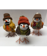 Autumn Chicks Birds 7&quot; Tall Set of 3 Season Fall Decor - $27.16 CAD