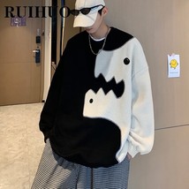 RUIHUO Kawaii work Sweatshirts Men Clothing Korean Style Sweatshirt Men ... - £128.52 GBP