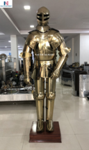 NauticalMart Brass Full Suit of Armor Knight LARP Armor Halloween Costume - £814.46 GBP