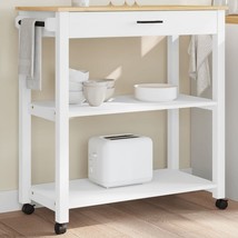 vidaXL Kitchen Trolley MONZA 33.1&quot;x15.7&quot;x35.4&quot; Solid Wood Pine - £118.94 GBP