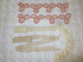 Antique CROCHETED Lace TRIMMING &amp; COLLAR - £22.75 GBP