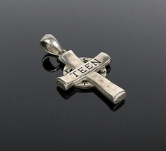 Vintage 925 Sterling Silver ACTS Bible Teen Cross Religious Necklace Pendant 6.8 - £8.57 GBP