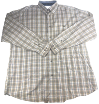 Twentyx Wrangler Men&#39;s Shirt 20X Long Sleeve Button Up 2XL Plaid Beige M... - $19.47