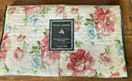 Laura Ashley Bramwell SET of 2 Standard Quilted Pillow Shams Floral NIP - £15.96 GBP