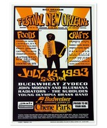 Festival New Orleans 1993 Mark Arminski Show Poster Buckwheat Zydeco Bil... - £38.99 GBP