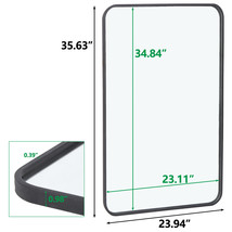 24&quot; X 36&quot; Wall-Mounted Mirror Rectangular Wall Mirror Metal Black Frame Bedroom - £74.33 GBP