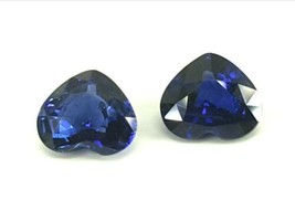 Natural Royal  Blue Sapphire Pair heart shape loose gemstone mild heat - £6,115.07 GBP