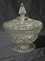 Vintage ANCHOR HOCKING 6.625&quot; Pattern Glass WEXFORD Footed Candy Dish Wi... - $350.19 MXN