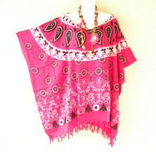 KG48 Floral Batik Plus Poncho Caftan Dolman Hippie Tunic Blouse Top up to 5X - £19.79 GBP