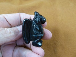 Y-GAR-558 little Black onyx statue GARGOYLE gemstone figurine Gothic stone gem - £14.70 GBP