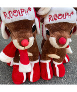 Rudolph The Red Nose Raindeer Dan Dee Collectors Choice 12&quot; Lot of 2 Plush - $27.13