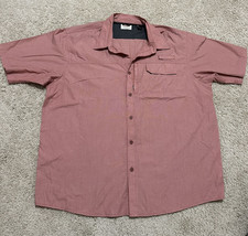 Wrangler Authentics Men’s Short Sleeve Shirt Size 2XL Red Button Down W/ Pockets - £12.43 GBP
