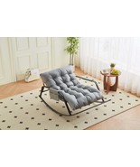 Grey Modern Rocking Gliding Reclining Chair - Leather Boucle Accent - $2,484.83 MXN