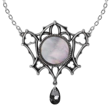 Alchemy Gothic The Ghost Abbot of Whitby Necklace Black Crystal Dropper P962 NWT - $83.47