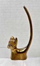 Vintage Scotty Dog Ring Holder Rhinestone Eyes Gold Tone Metal - $455.38 MXN