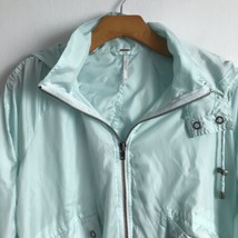 Free People Windbreaker Jacket XS Blue Festival Long Sleeve Hooded Crop Casual - £33.94 GBP