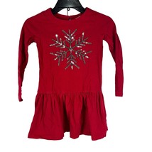 Gymboree Youth Girls Sequin Snowflake Long Sleeved Dress Size 7 - £13.20 GBP