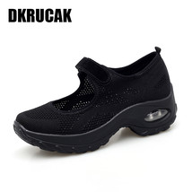 New Air Cushion Flat Shoes Women Mesh Sneakers Breathable Women Shoes Increase L - £23.71 GBP