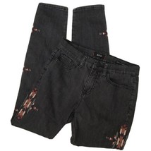 BDG Womens Jeans Black High Rise Cigarette Ankle Aztec Embroidered 27 X 30 - £12.05 GBP