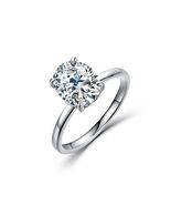 S925 Silver Rhodium Plated 4.5ct D VVS Oval Moissanite Engagement Ring, ... - $130.00