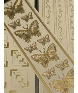 Scrapbook Beautiful THREE Ivory Gold FOIL Stickers Borders Corners Butte... - €6,98 EUR