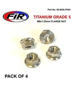 TITANIUM M8X1.25mm FLANGE NUT, TITANIUM GRADE 5 / PACK OF 4 motorbike mx... - £10.22 GBP