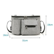 Baby Stroller Mummy Diaper Bag Organizer Waterproof Hanging Large Capacity Gray - £19.75 GBP