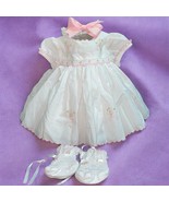 Sarah Louise England White Pink  Smocked Embroidered Lined Dress Shoes H... - $74.00