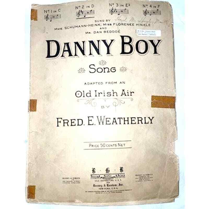 Primary image for Danny Boy - Original Sheet Music - 1923, Antique