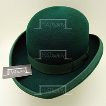 HATsanity KIDs Retro Wool Felt Formal Dura Bowler Hat - Green - $50.00