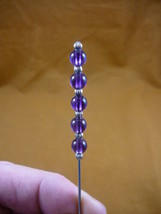 (u68-v) Purple amethyst gemstone bead brass hatpin Pin hat pins JEWELRY ... - $10.39