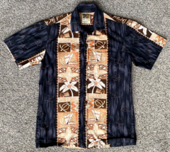 VTG Winnie Fashion Hawaiian Shirt-Sz S-Turtles, Sail Boat, Hut, Palm Tre... - $18.75